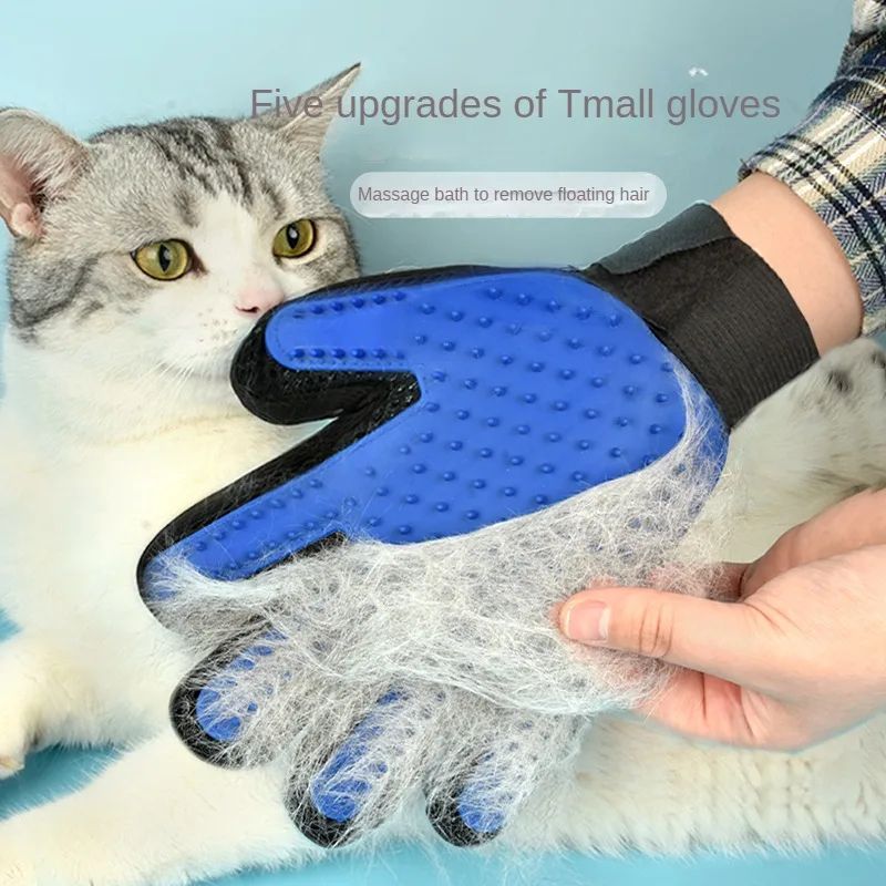 Silicone Pet Grooming Gloves for Cats and Dogs Hair Removal Bathing Brush Deshedding Mitt