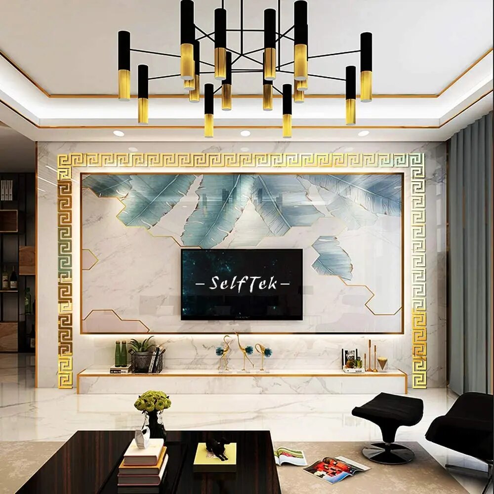 Acrylic Wall Mirror Sticker: Adhesive Decor for Living Room, Bedroom - Edge Strip, Corner Line, Border - Home Decor