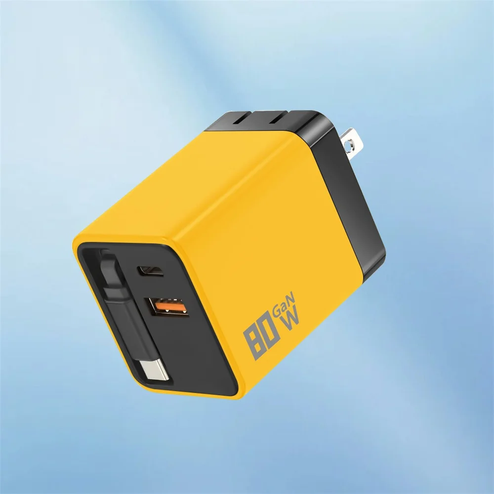 Retractable Cable USB C Fast Charger Quick Phone Adapter