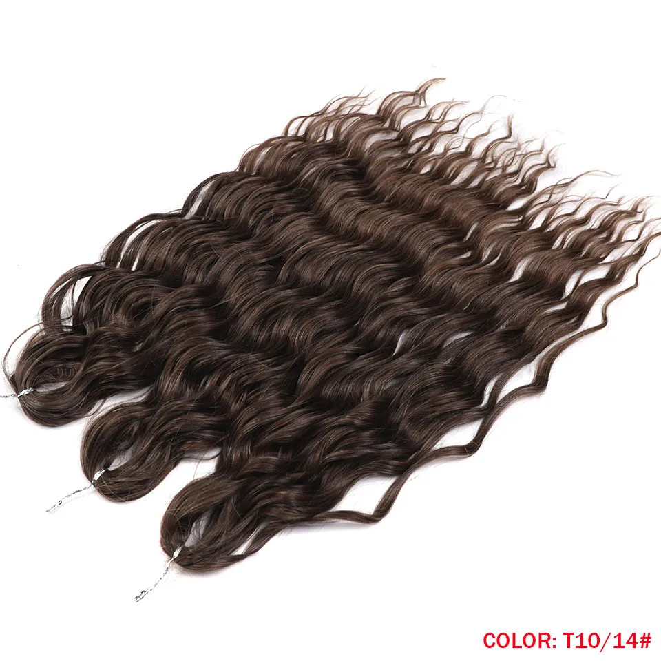 Noble Hair Synthetic Loose Deep Wave Braiding Hair Extensions Ombre Blonde Twist Crochet Curly Water Wave Braid