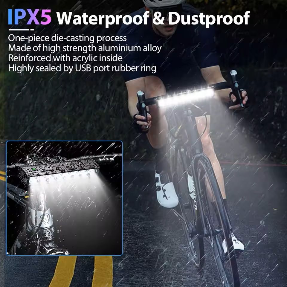 Bicycle Headlight 10000 Lumen Waterproof USB Rechargeable