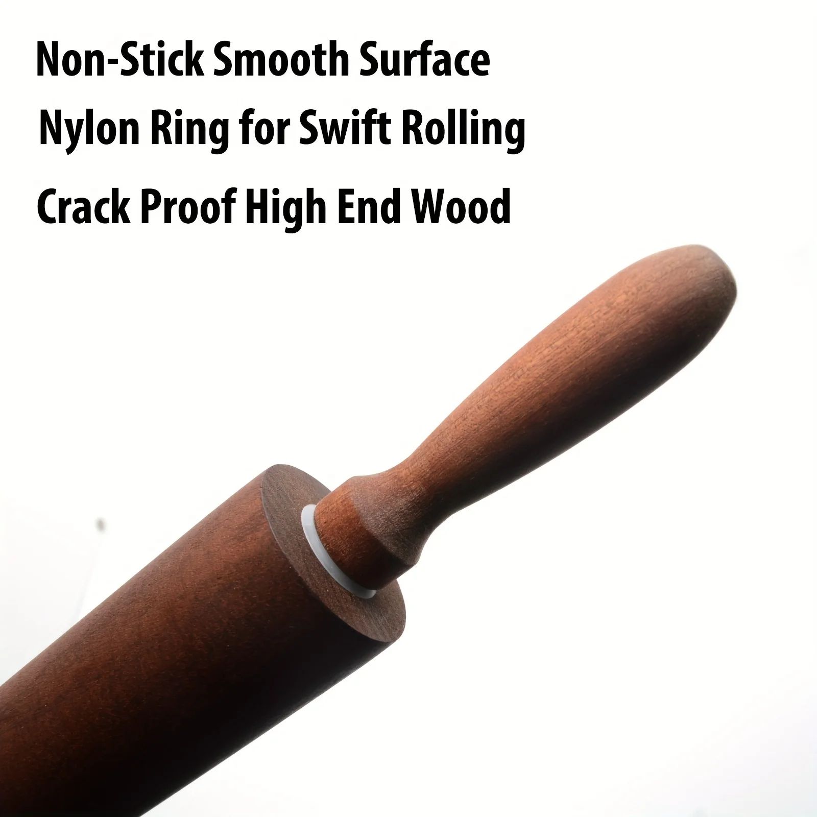 Classic Wooden Rolling Pin with Handles