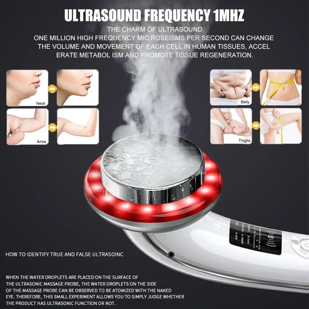 6-in-1 Ultrasonic Cavitation Body Massager – EMS Face Lifting & Skin Tightening Machine with Infrared Therapy