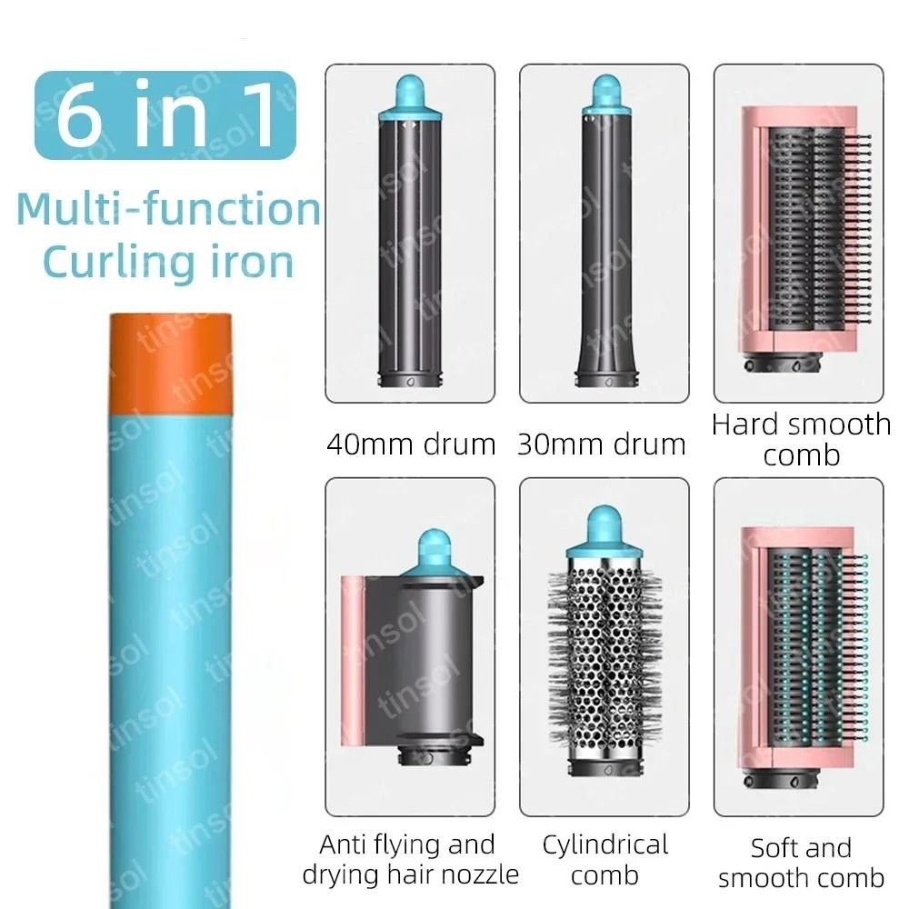 6 in 1 Multi Function Hair Dryer Styling Kit with Curling and Volumizing Attachments