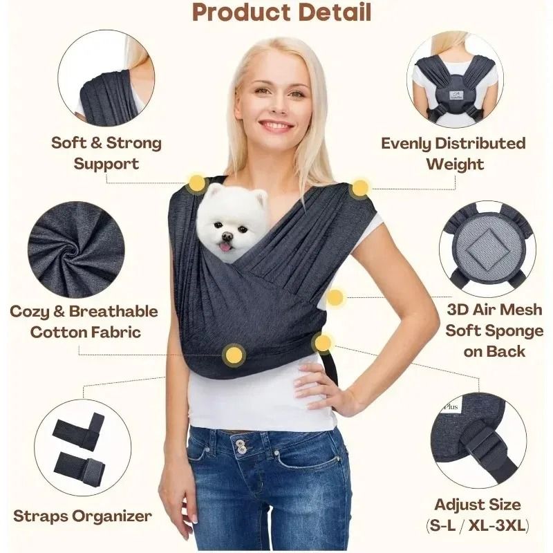 Adjustable Front Facing Dog and Cat Carrier Sling Bag