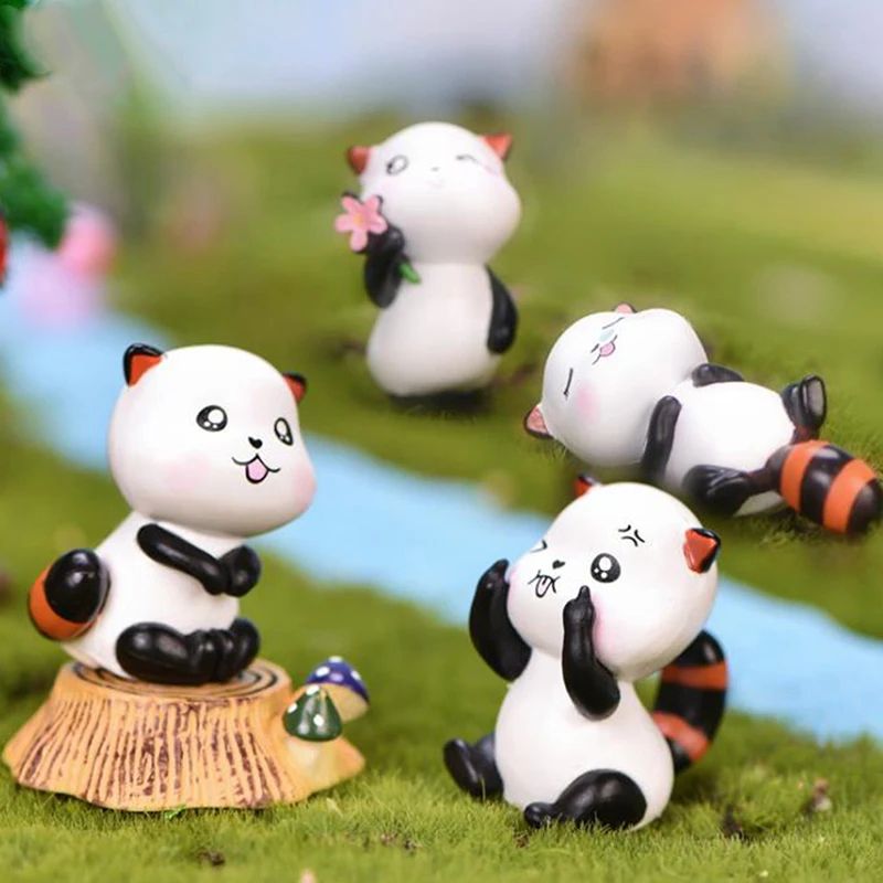 Mini Cute Animal Figurines Fairy Garden Bonsai Decor DIY Miniature Set