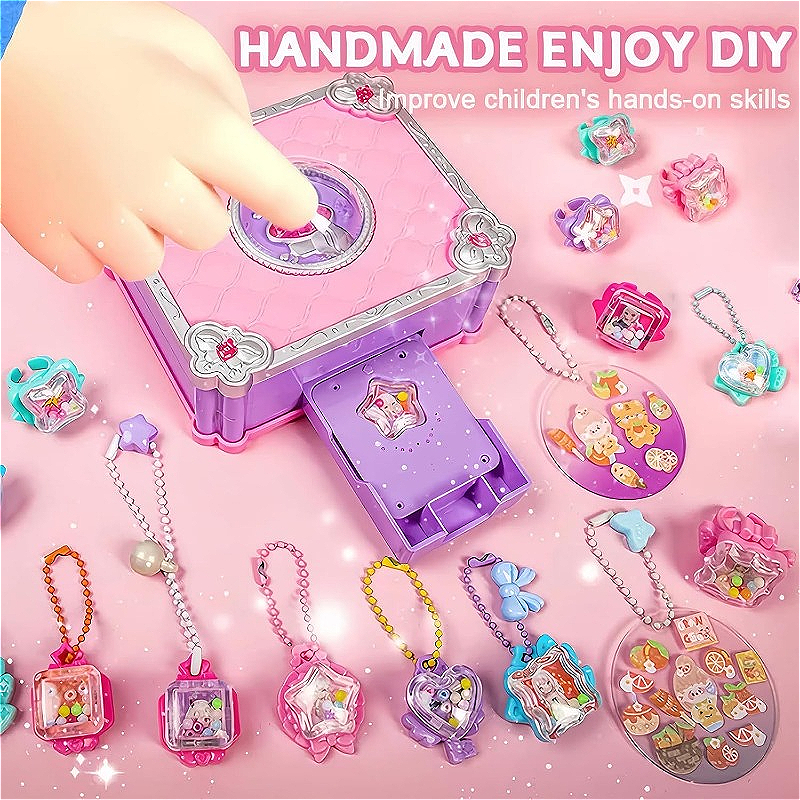 3D Sticker Maker Toy with Magic Book, 67 Different Shapes Stickers, Bead Necklace Pentagram Pendant for Girls
