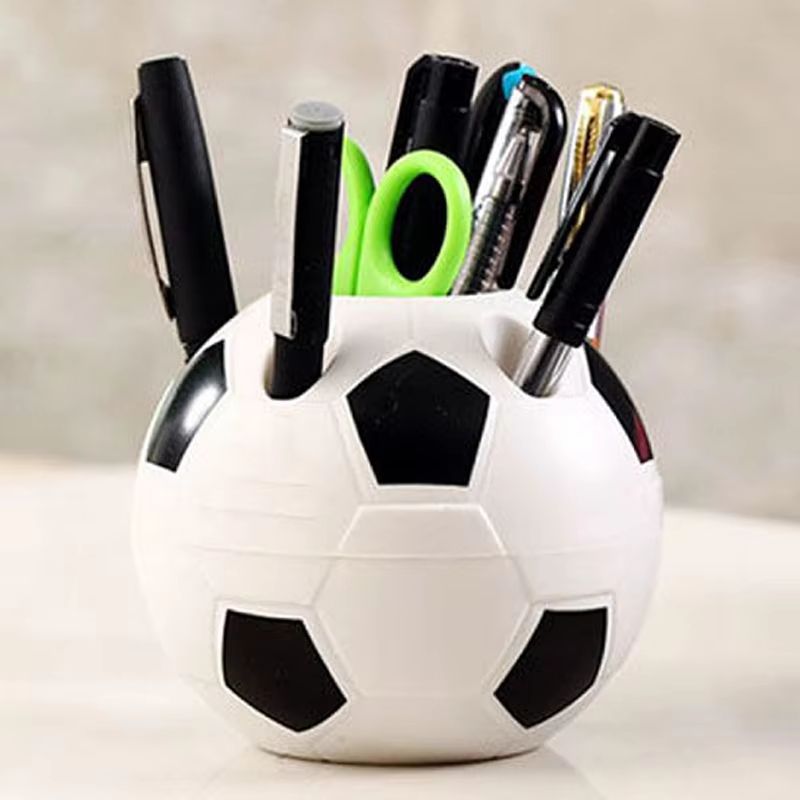 Soccer Shape Desktop Pen Pencil Holder Football Shape Toothbrush Holder Table Organizer Student Gift