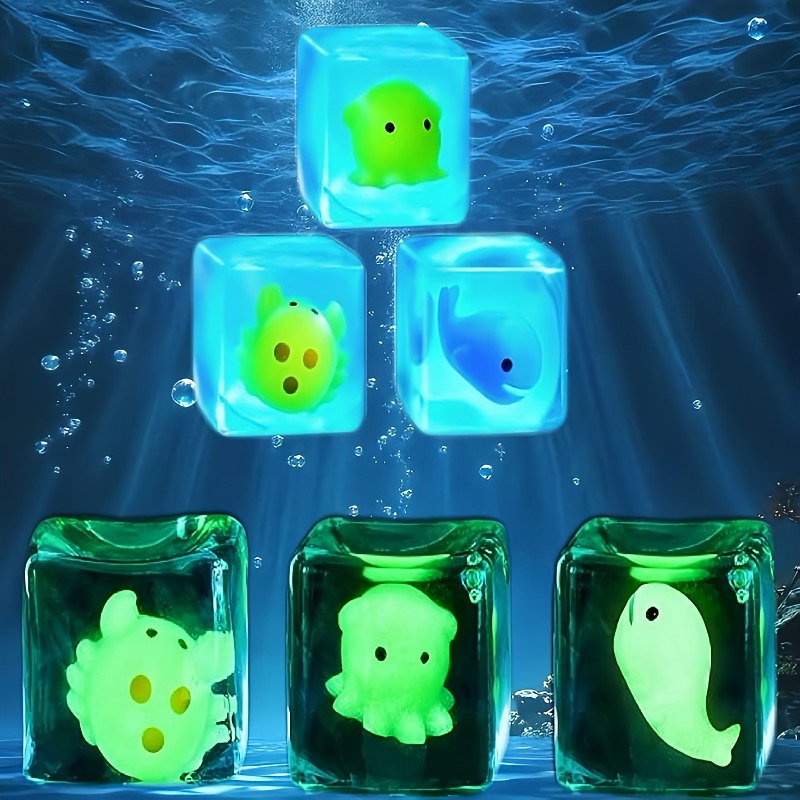 Super Soft Luminous Ice Cube Squeeze Toy Stress-Relieving Animal Fun