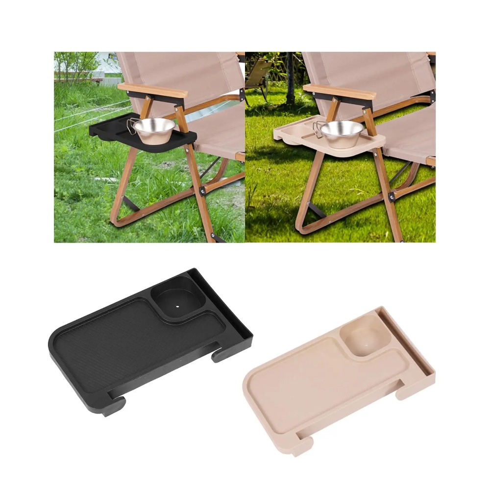 Portable Clip-On Recliner Chair Tray Cup Holder & Phone Stand for Outdoor, Camping, and Travel