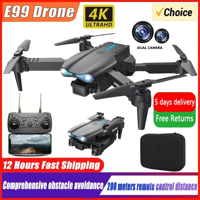 E99 Pro Drone with 6K Camera Foldable Quadcopter Remote Control UAV