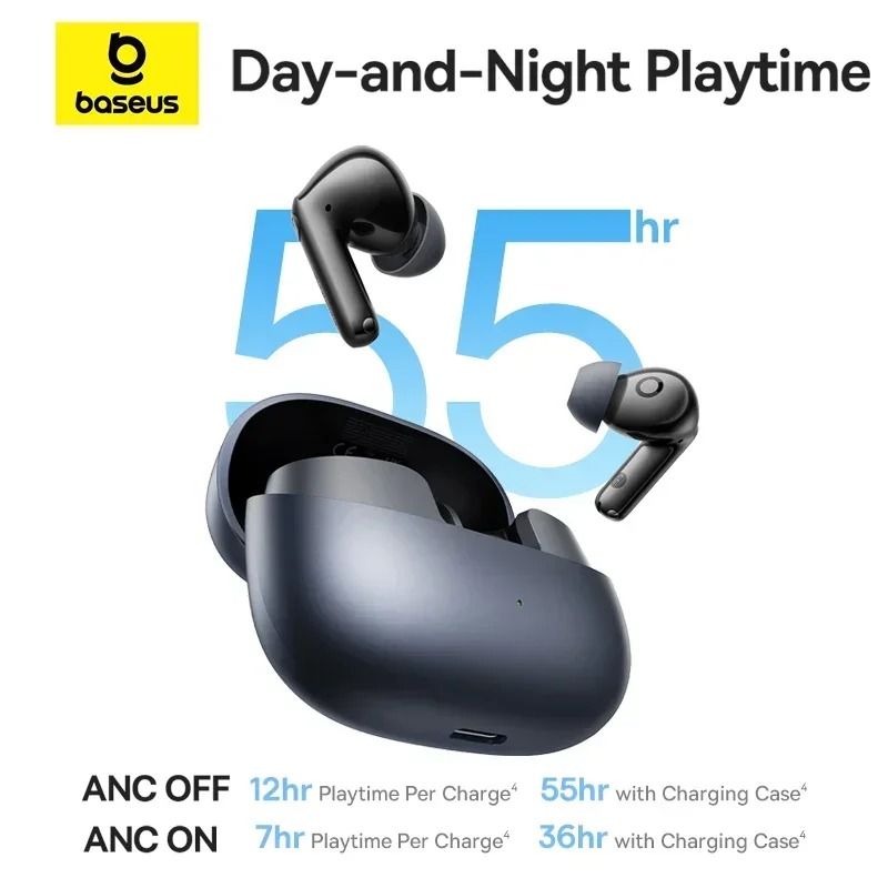 Baseus EP10 Pro ANC Wireless Earbuds | -50dB Adaptive Noise Canceling Bluetooth 6.0 Headphones