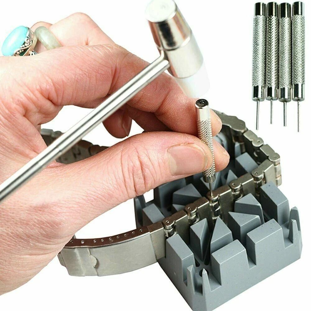 Watch Strap Holder, Watch Repair Band Link Remover Tool Kit, Hammer Punch Pins