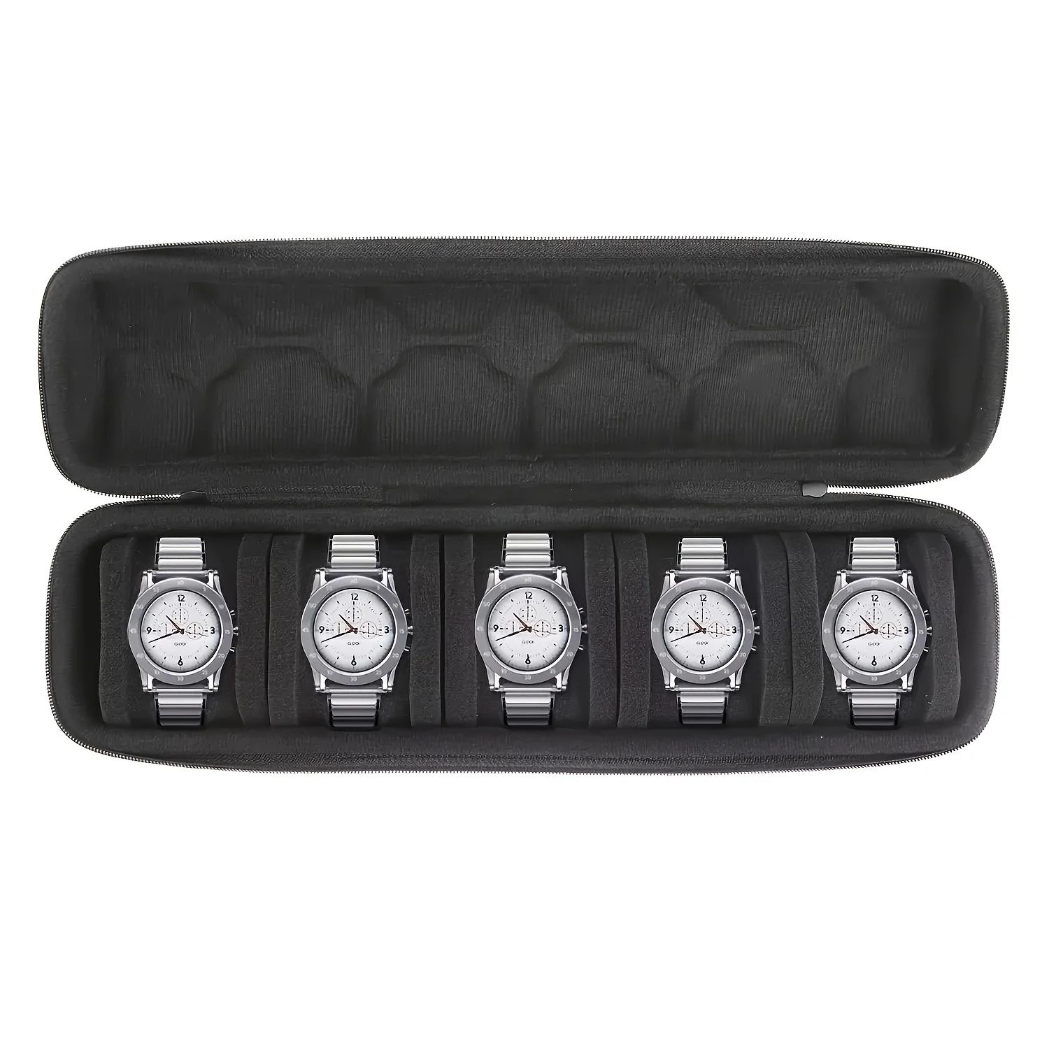 5 Slot Watch Organizer Box Portable Case with Flip Top Lid