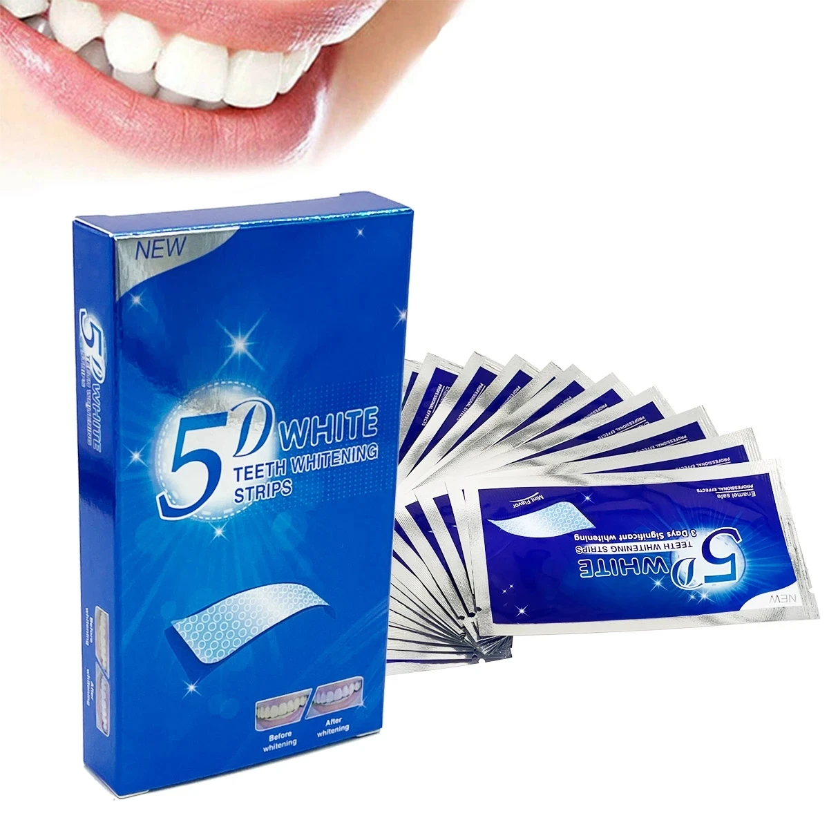 Teeth Whitening Strips Kit Fast Stain Removal Dental Whitening Strips