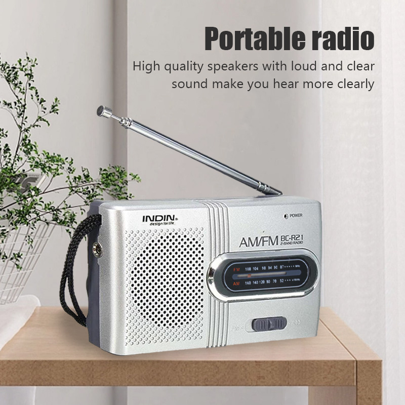 Ultra-Thin Handheld Radio Receiver Player with Built-In Speaker & Headphones  Lightweight and Compact