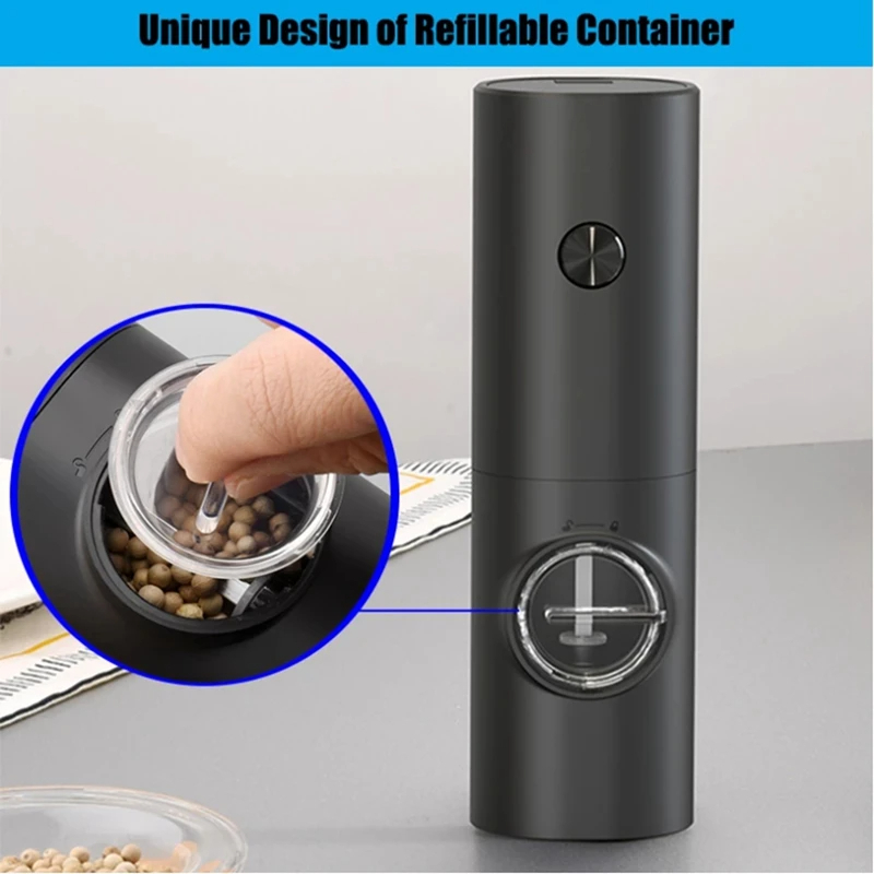 Electric Salt and Pepper Grinder - Adjustable Coarseness