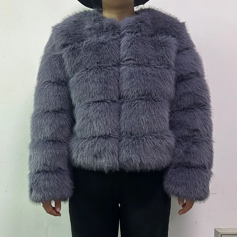 2024 Luxury Faux Raccoon Fur Coat | Premium Fluffy Winter Jacket & Thick Warm Furry Outerwear System