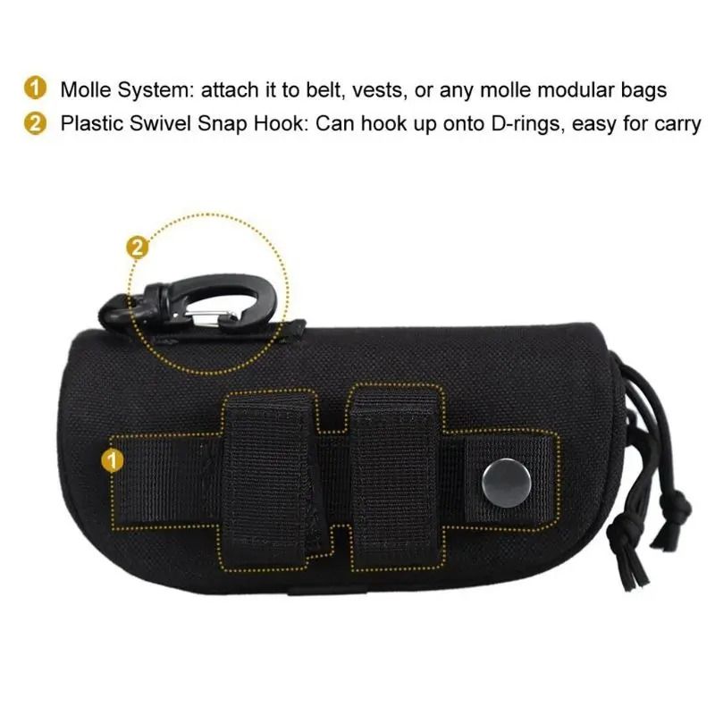 Tactical MOLLE Sunglasses Case Shockproof Protective Eyewear Pouch