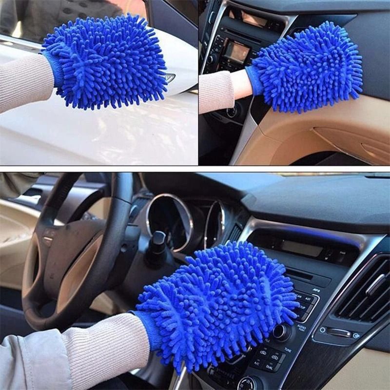Microfiber Chenille Car Wash Glove Waterproof Thick Cleaning Mitt