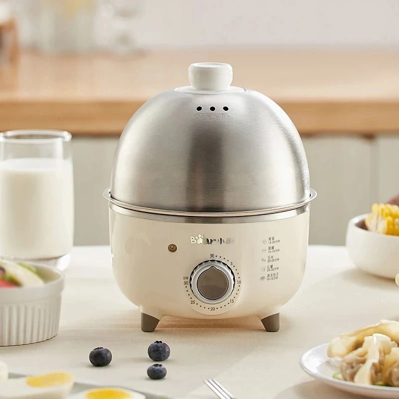 Electric Egg Boiler and Breakfast Steamer with Timer for Easy Cooking