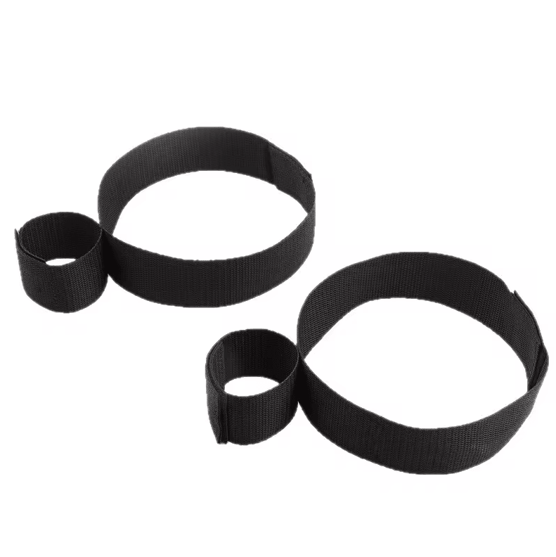 Adult BDSM Restraint Wrist Handcuff Set with Hook and Loop Fastening Straps