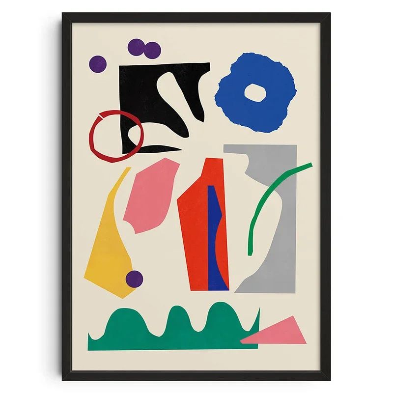 Mid Century Japanese Abstract Canvas Wall Art Prints