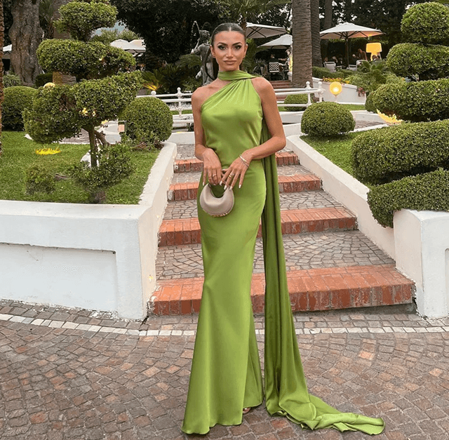 LuxeGlow Satin Ribbon Party Dress Elegant Halter Backless Summer Gown