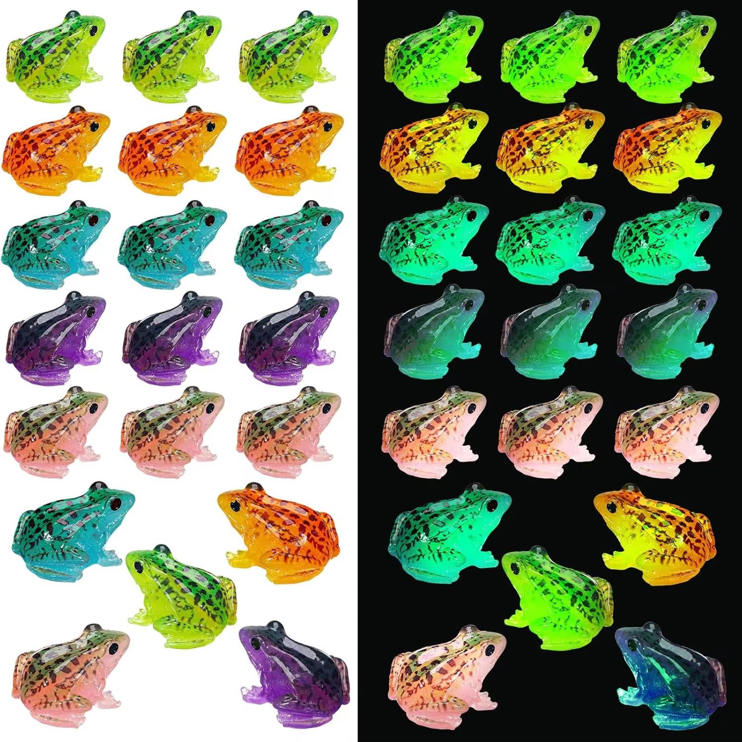 Luminous Mini Resin Frog Figurines for Garden, Terrarium and DIY Moss Landscape Decoration