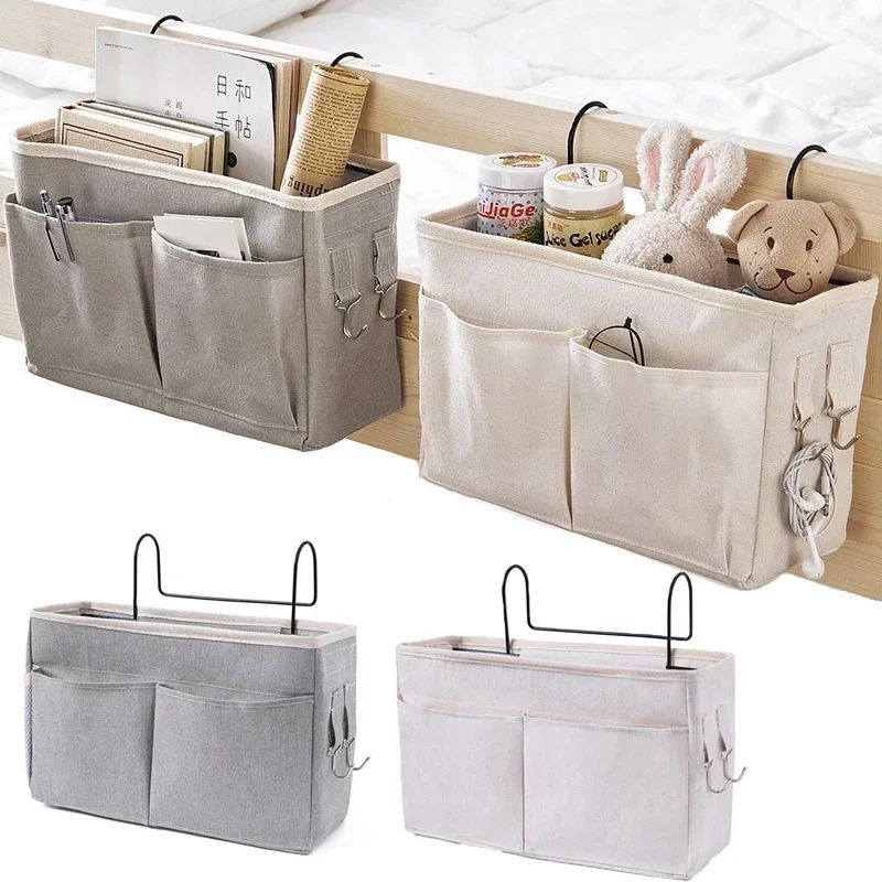 Bedside Hanging Storage Rack Bedside Organizer for Dorm and Bedroom