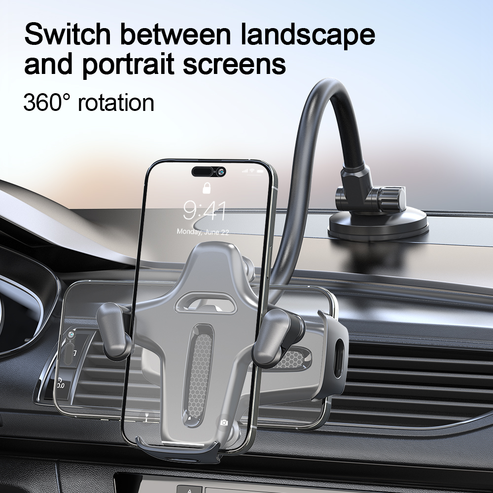 Windshield/Dashboard Car Phone Holder Mount, Long Arm Gooseneck Suction Cup Mount for Car Truck