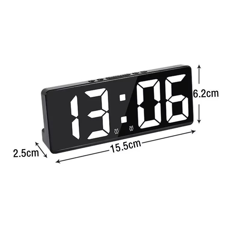 Smart Voice Control LED Digital Alarm Clock with Temperature & Snooze