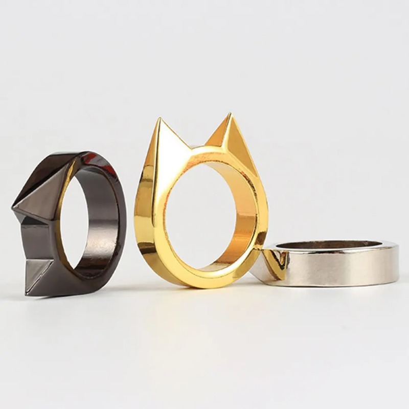 Cats Ear Self Defense Ring Durable Metal Survival & Safety Ring