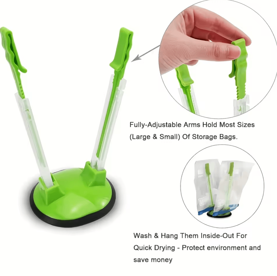 Adjustable Vertical Bag Holder Kitchen Countertop Rack Grocery and Plastic Bag Organizer