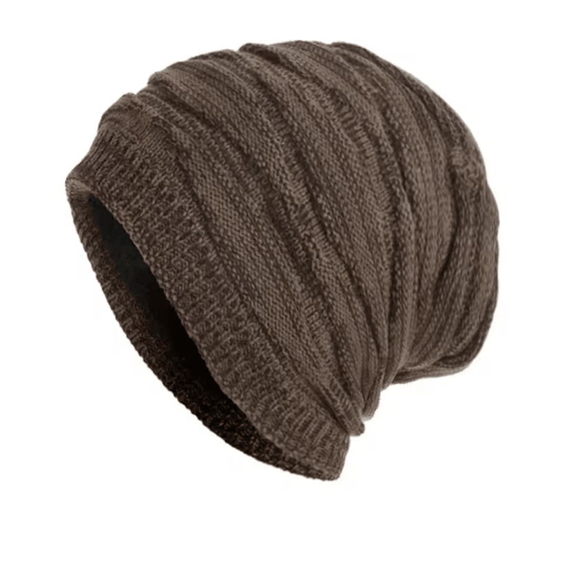 Winter Warm Knitted Woolen Skullies Beanie Hat Velvet Lined Diamond Pattern for Men