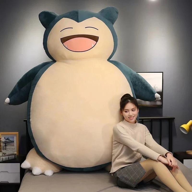 Giant Snorlax Plush Cover for Cozy Lounging Anime Room Decor and Custom Body Pillow Comfort