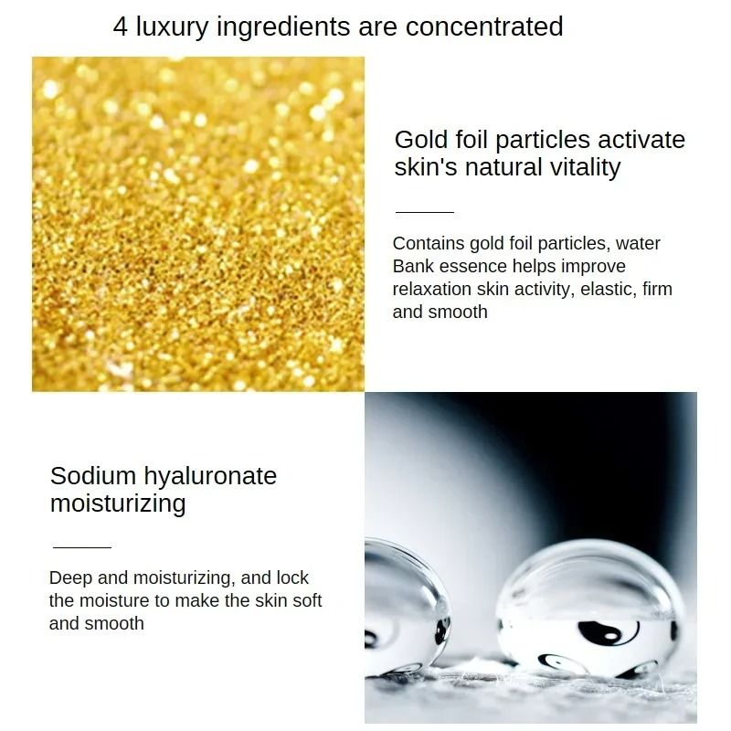 24K Gold Hyaluronic Acid Face Serum with Nicotinamide for Brightening and Pore Care