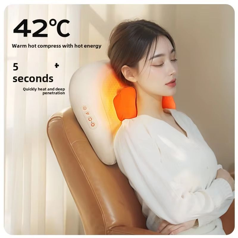 Wireless Electric Shiatsu Massage Pillow – Neck, Shoulder, and Back Massager with Heat