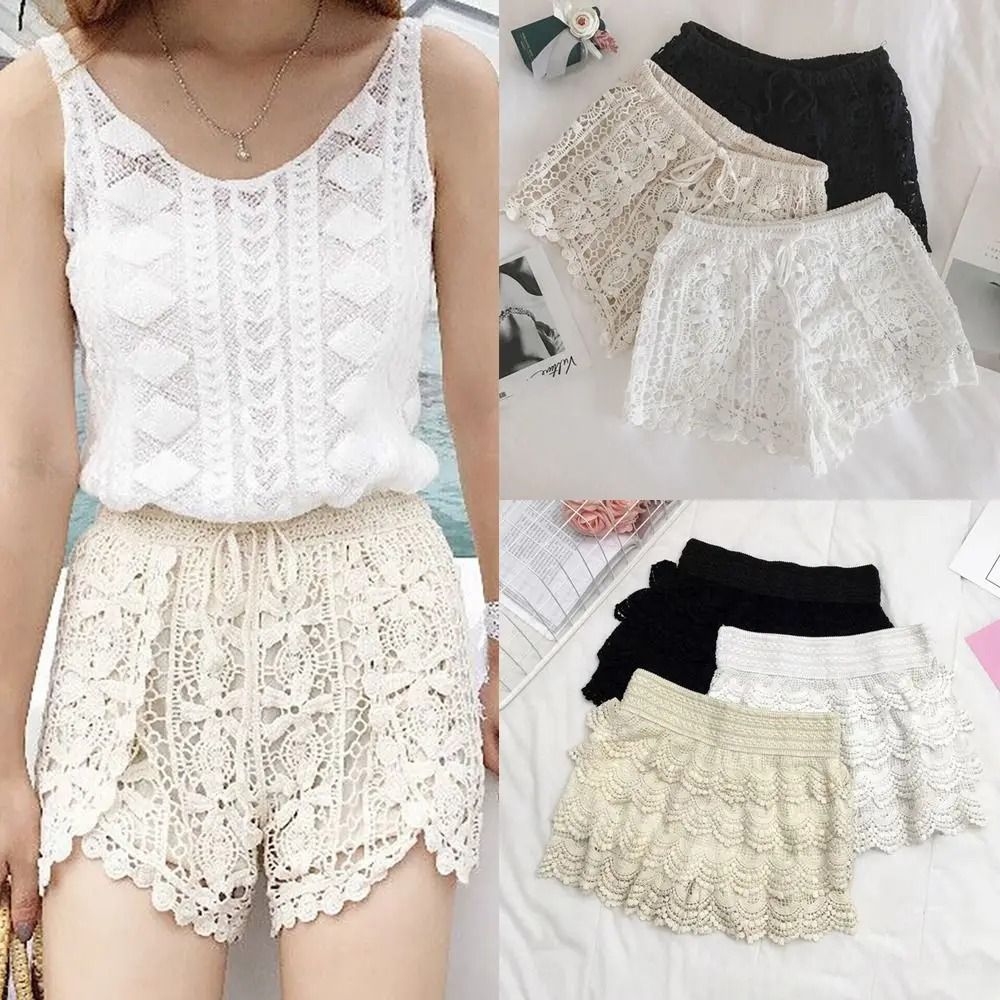 Boho Holiday Crochet Shorts – High-Waist Hollow-Out Lace-Up – High-Yield Summer Interaction Hub