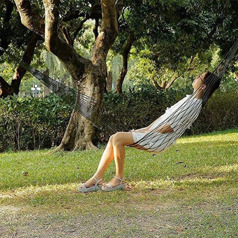 Breathable Camping Hammock with Mesh Net for Travel Beach and Backyard
