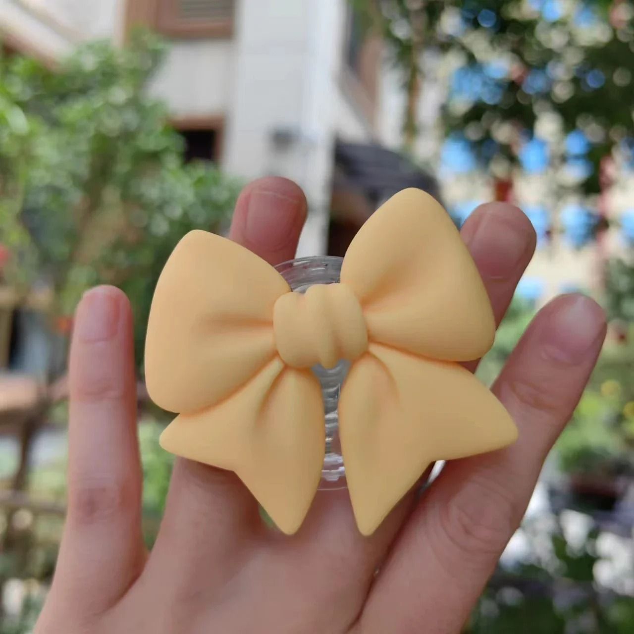 Plain Macaron Bow Knot Universal Phone Grip and Stand