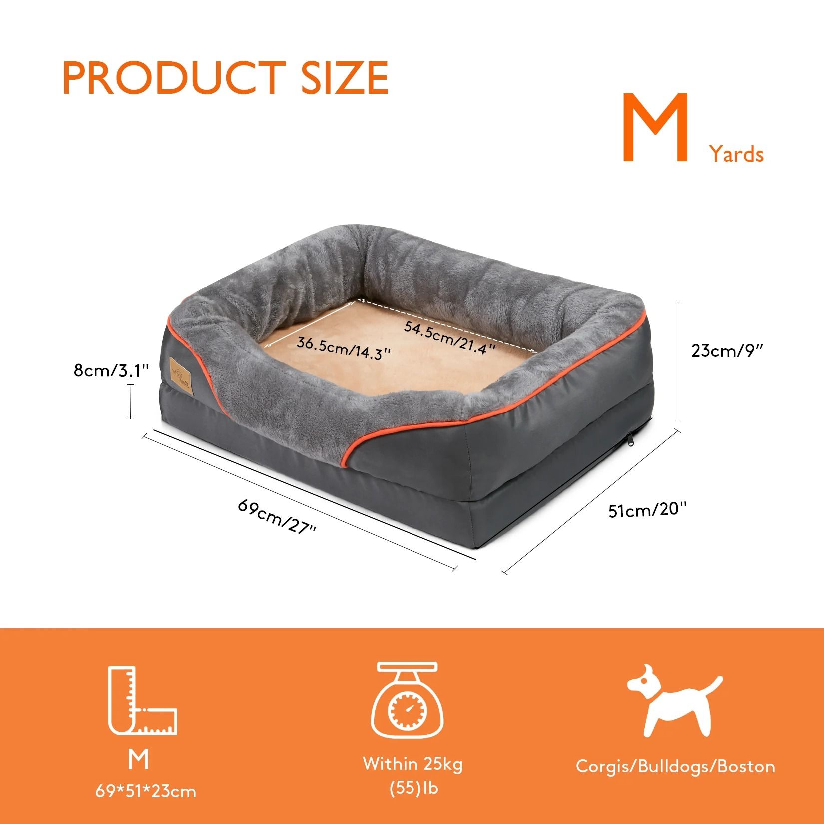 Jumbo Orthopedic Memory Foam Dog Bed with Bolstered Sofa Design