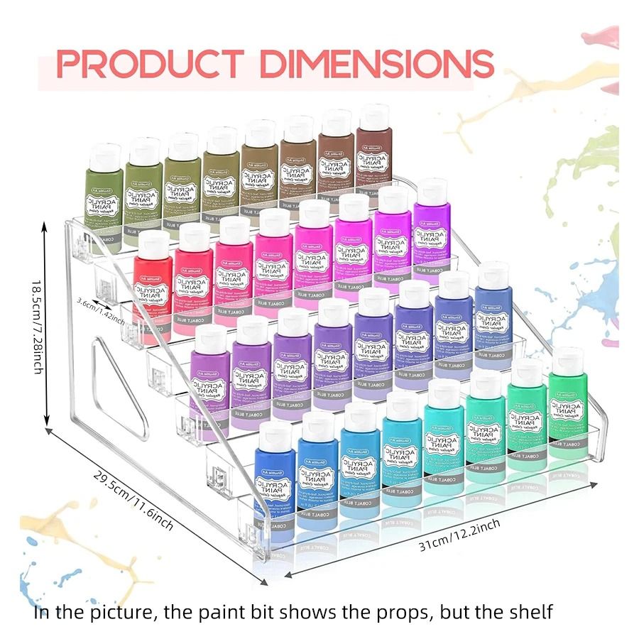 7 Layer Transparent Paint Storage Rack Organizer for Craft and Art Supplies