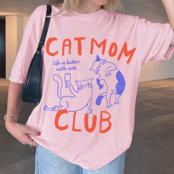 Cat Mom Club Shirt,Cat Mom Shirt, Cat Mama Tee, Gift For Cat Mom, Funny Cat Shirt, Cat Lover Shirt, New