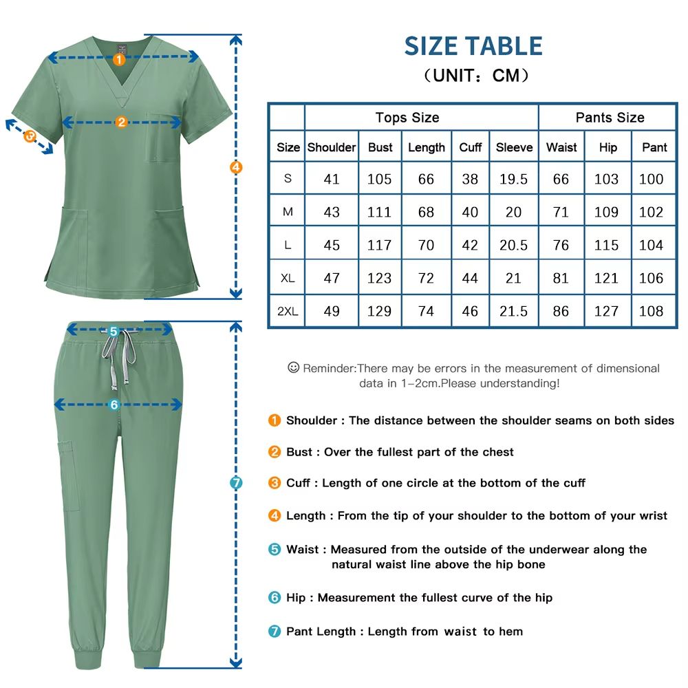 Medical Nurse Uniform Two Piece Scrubs Set for Women and Men Hospital Clinical Spa Dental Workwear