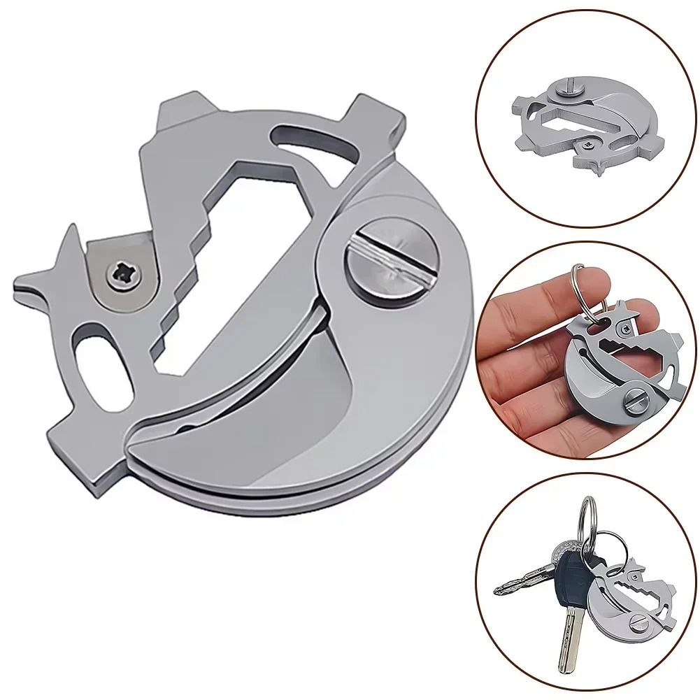 Coin Round Stainless Steel Multifunction Folding Tool