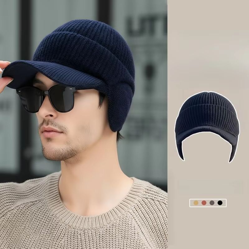 Men's Windproof Knitted Balaclava Hat with Thermal Neck Cover