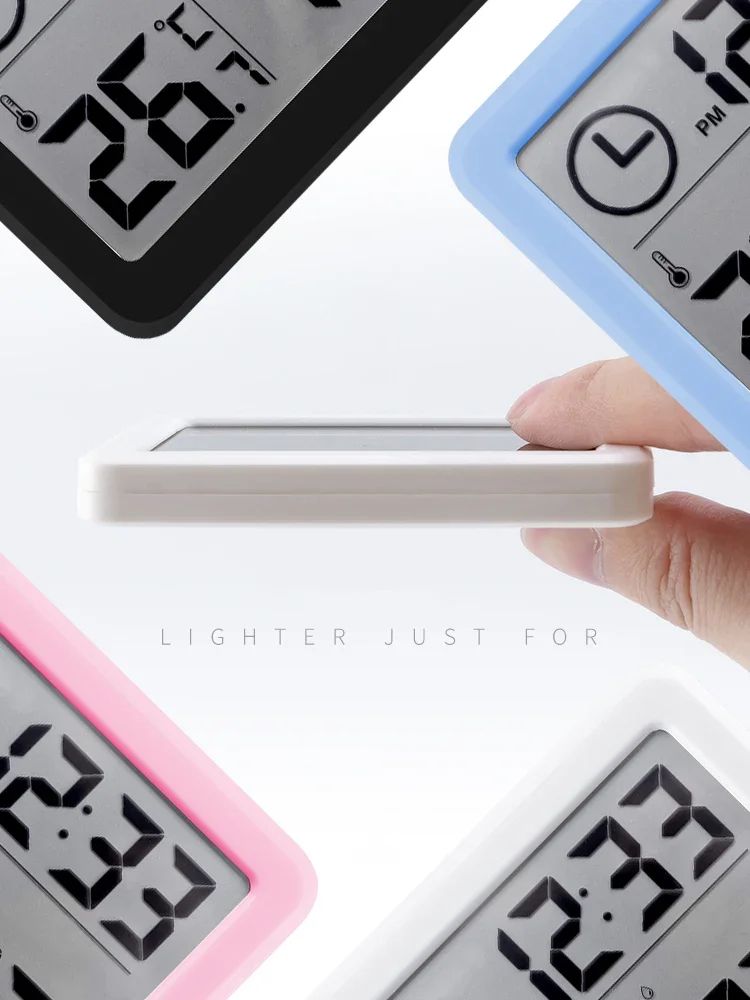 Digital Desk Wall Clock with Temperature and Humidity Display