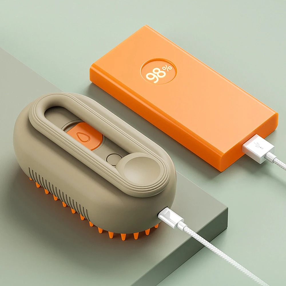 3-in-1 Electric Pet Spray Brush – Water Dog Grooming Tool with Soft Silicone Bristles, USB Rechargeable, Comb & Massage