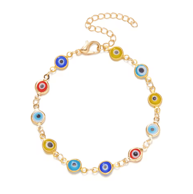Lucky Evil Eye Bracelet Adjustable Metal Chain Protection Jewelry